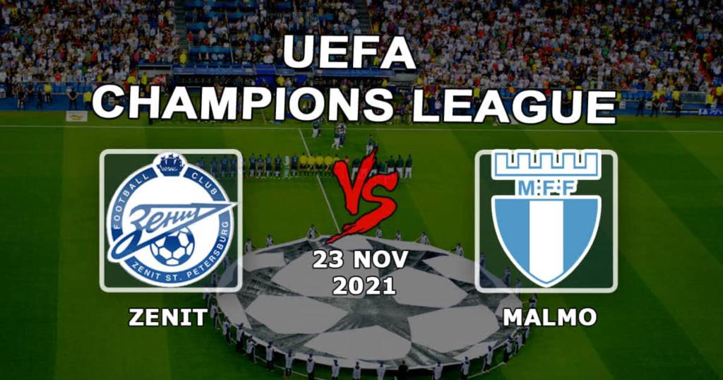 Zenit - Malmo: previsão e aposta no jogo da Champions League - 23/11/2021