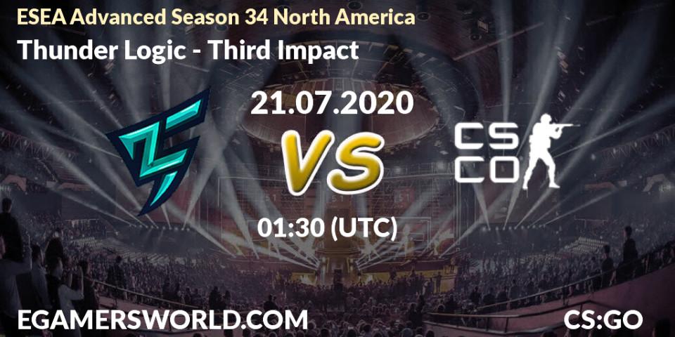 Pronósticos Thunder Logic - Third Impact. 21.07.20. ESEA Advanced Season 34 North America - CS2 (CS:GO)