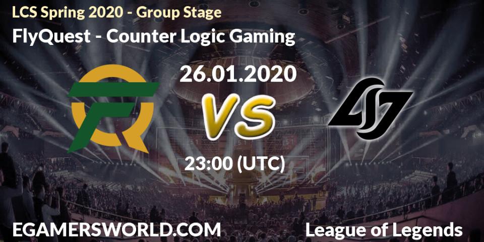 Pronósticos FlyQuest - Counter Logic Gaming. 26.01.20. LCS Spring 2020 - Group Stage - LoL
