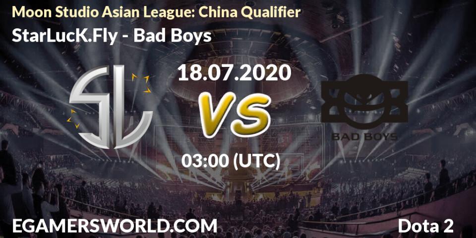 Pronósticos StarLucK.Fly - Bad Boys. 18.07.2020 at 03:14. Moon Studio Asian League: China Qualifier - Dota 2