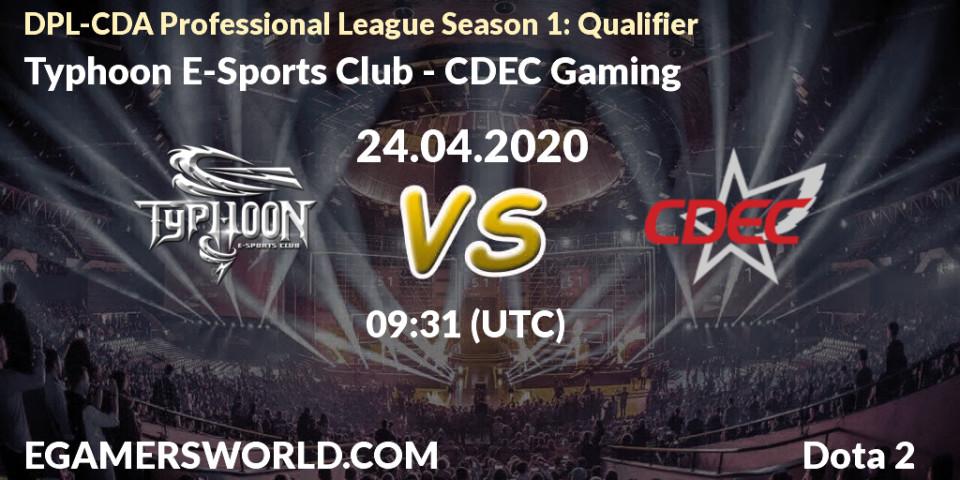 Pronósticos Typhoon E-Sports Club - CDEC Gaming. 24.04.20. DPL-CDA Professional League Season 1: Qualifier - Dota 2