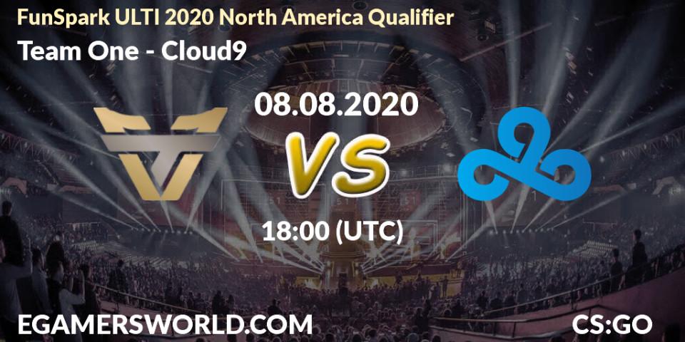 Pronósticos Team One - Cloud9. 08.08.2020 at 19:30. FunSpark ULTI 2020 North America Qualifier - Counter-Strike (CS2)