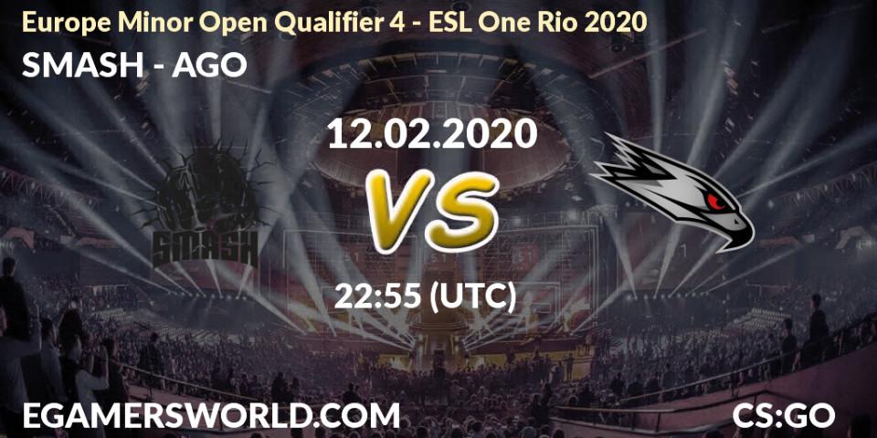 Pronósticos SMASH - AGO. 12.02.2020 at 22:55. Europe Minor Open Qualifier 4 - ESL One Rio 2020 - Counter-Strike (CS2)