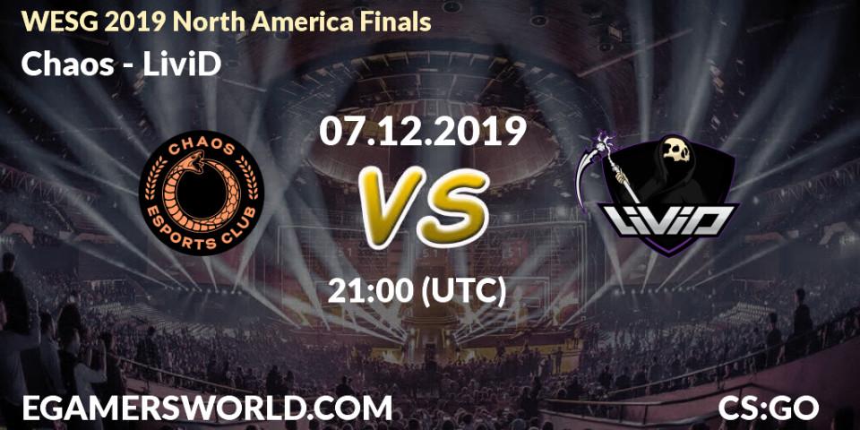 Pronósticos Chaos - LiviD. 07.12.19. WESG 2019 North America Finals - CS2 (CS:GO)