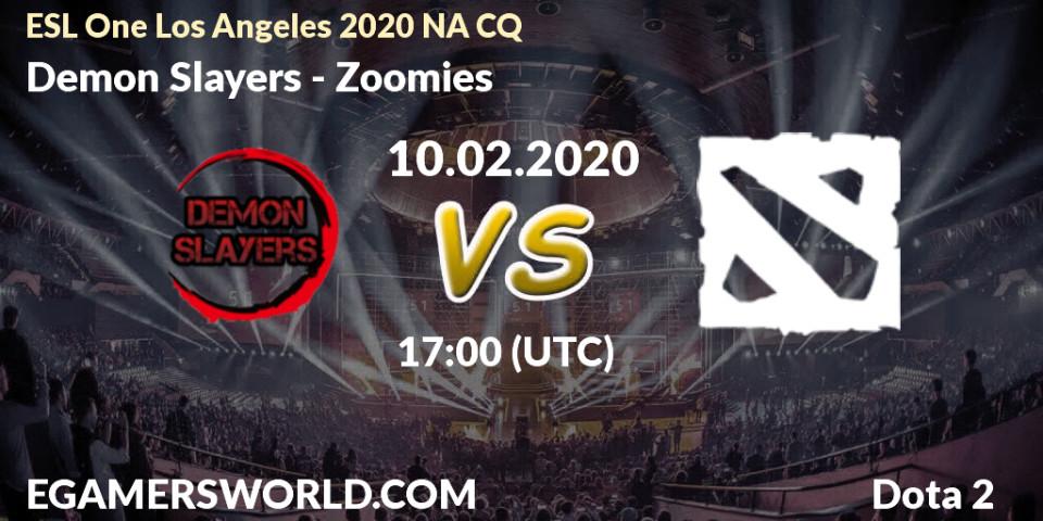 Pronósticos Demon Slayers - Zoomies. 10.02.20. ESL One Los Angeles 2020 NA CQ - Dota 2