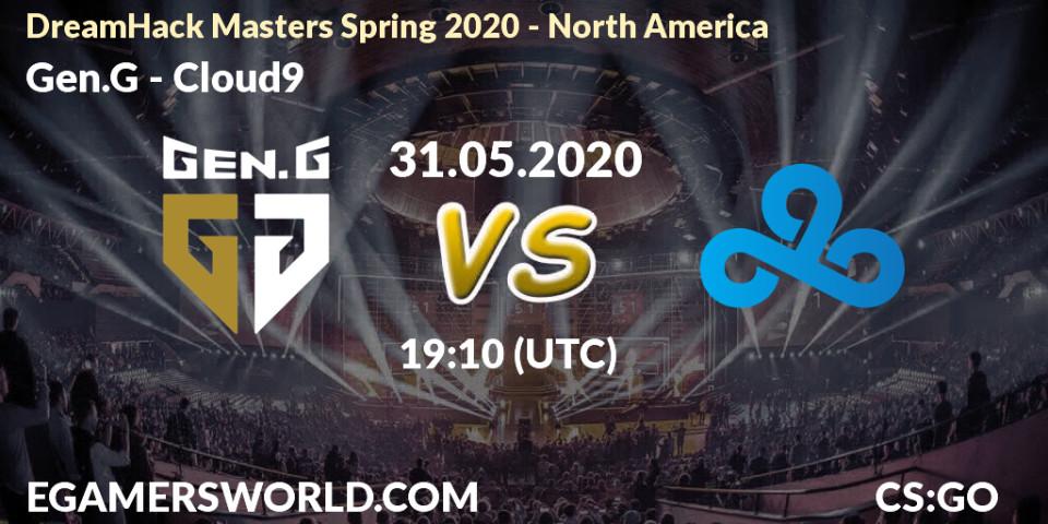 Pronósticos Gen.G - Cloud9. 30.05.2020 at 19:10. DreamHack Masters Spring 2020 - North America - Counter-Strike (CS2)
