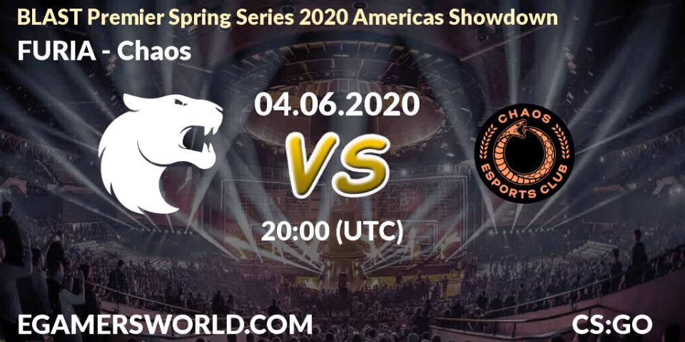 Pronósticos FURIA - Chaos. 04.06.2020 at 20:30. BLAST Premier Spring Series 2020 Americas Showdown - Counter-Strike (CS2)