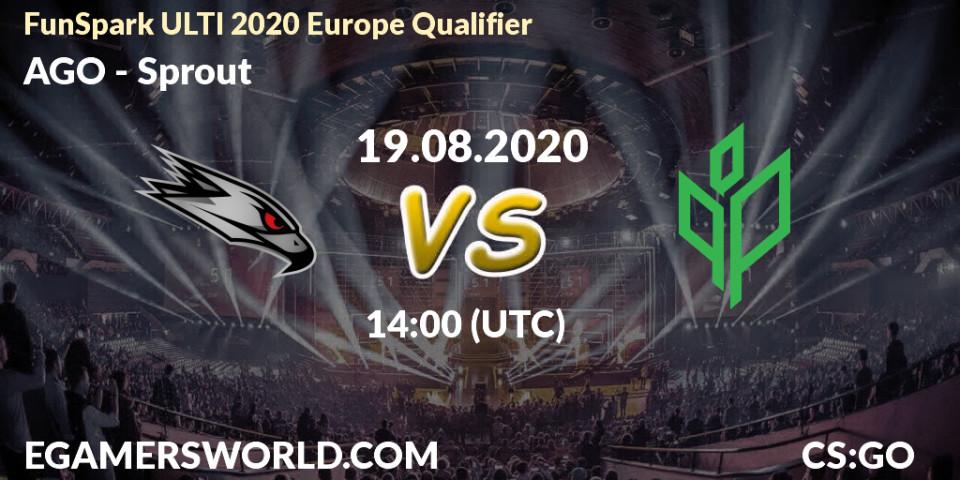 Pronósticos AGO - Sprout. 19.08.2020 at 14:05. FunSpark ULTI 2020 Europe Qualifier - Counter-Strike (CS2)