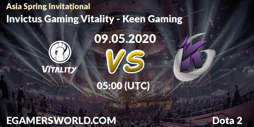 Pronósticos Invictus Gaming Vitality - Keen Gaming. 09.05.2020 at 05:08. Asia Spring Invitational - Dota 2