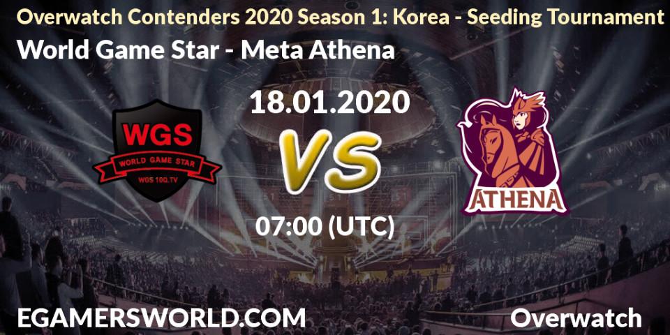 Pronósticos World Game Star - Meta Athena. 18.01.20. Overwatch Contenders 2020 Season 1: Korea - Seeding Tournament - Overwatch