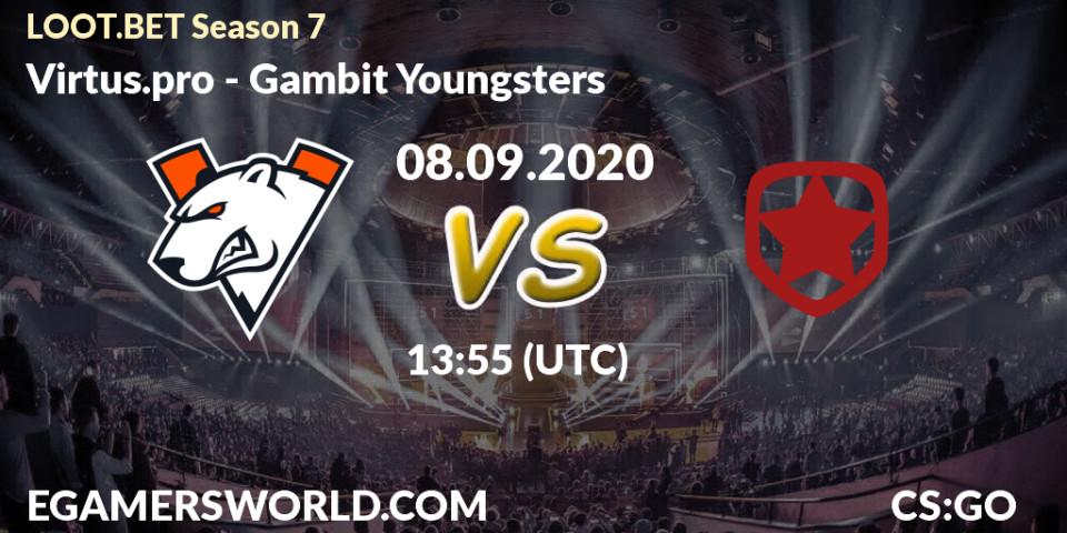 Pronósticos Virtus.pro - Gambit Youngsters. 08.09.20. LOOT.BET Season 7 - CS2 (CS:GO)