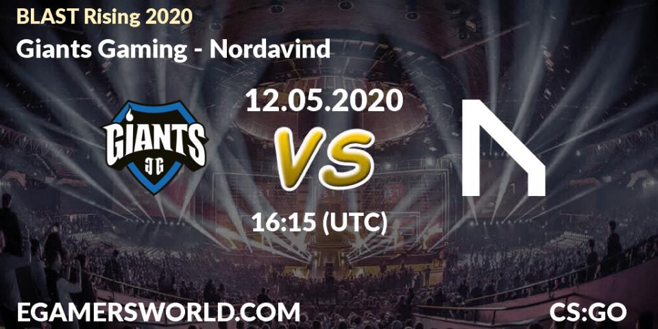 Pronósticos Giants Gaming - Nordavind. 12.05.2020 at 16:30. BLAST Rising 2020 - Counter-Strike (CS2)
