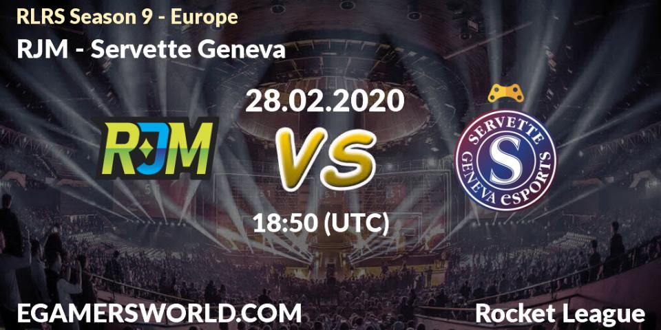 Pronósticos RJM - Servette Geneva. 28.02.2020 at 18:50. RLRS Season 9 - Europe - Rocket League