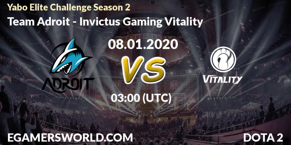 Pronósticos Team Adroit - Invictus Gaming Vitality. 08.01.20. Yabo Elite Challenge Season 2 - Dota 2