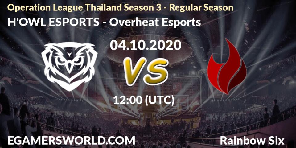 Pronósticos H'OWL ESPORTS - Overheat Esports. 04.10.2020 at 12:00. Operation League Thailand Season 3 - Regular Season - Rainbow Six