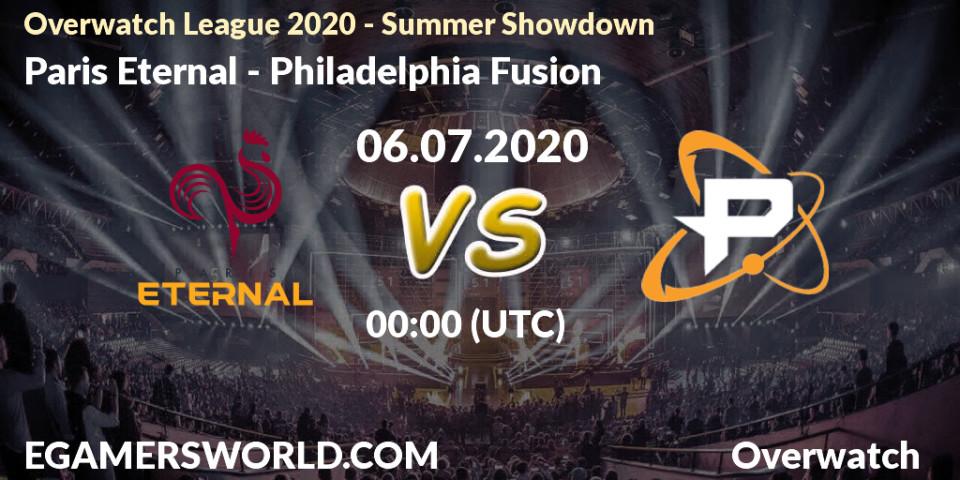 Pronósticos Paris Eternal - Philadelphia Fusion. 06.07.20. Overwatch League 2020 - Summer Showdown - Overwatch