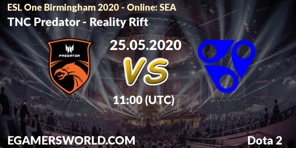 Pronósticos TNC Predator - Reality Rift. 25.05.20. ESL One Birmingham 2020 - Online: SEA - Dota 2