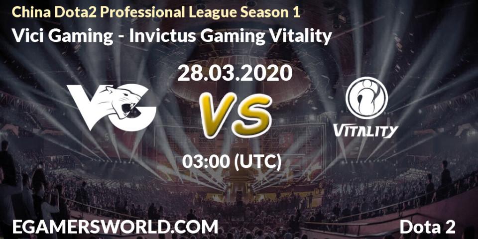 Pronósticos Vici Gaming - Invictus Gaming Vitality. 28.03.20. China Dota2 Professional League Season 1 - Dota 2