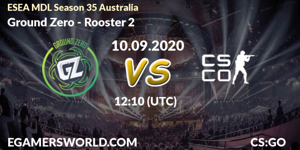 Pronósticos Ground Zero - Rooster 2. 10.09.2020 at 10:10. ESEA MDL Season 35 Australia - Counter-Strike (CS2)