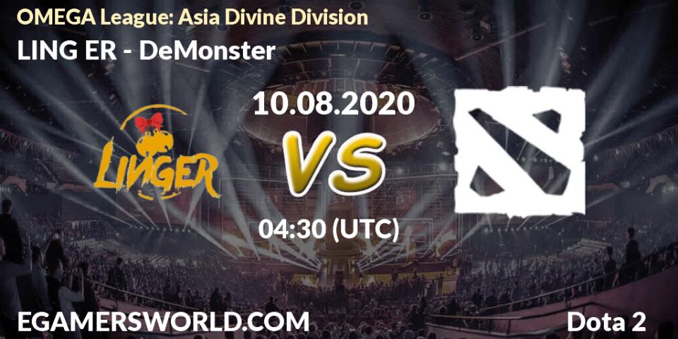 Pronósticos LING ER - DeMonster. 10.08.20. OMEGA League: Asia Divine Division - Dota 2