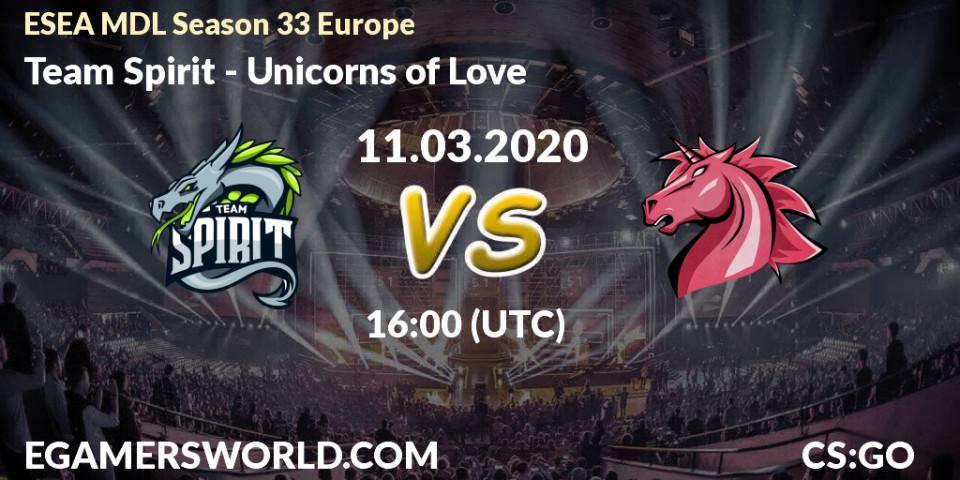 Pronósticos Team Spirit - Unicorns of Love. 11.03.2020 at 16:10. ESEA MDL Season 33 Europe - Counter-Strike (CS2)