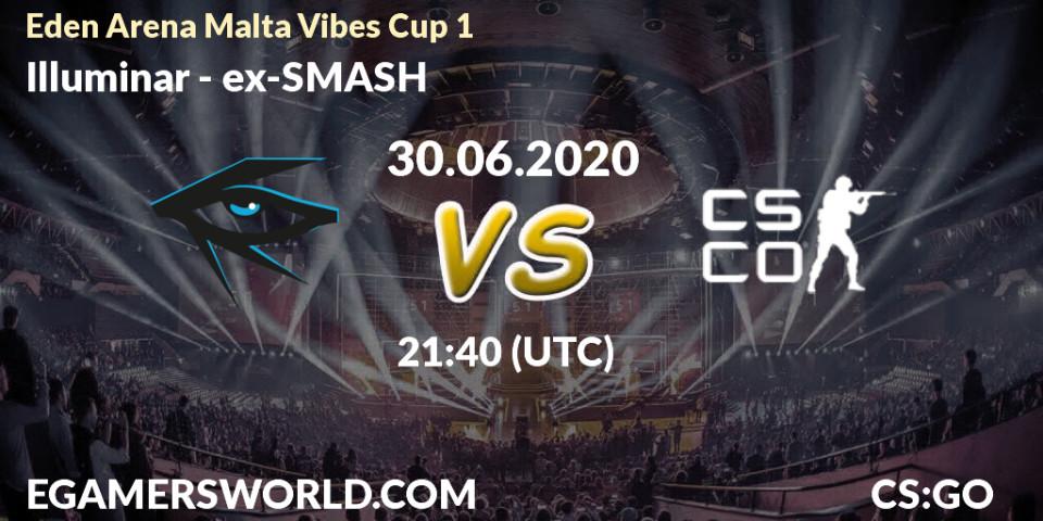 Pronósticos Illuminar - ex-SMASH. 30.06.2020 at 21:40. Eden Arena Malta Vibes Cup 1 (Week 1) - Counter-Strike (CS2)