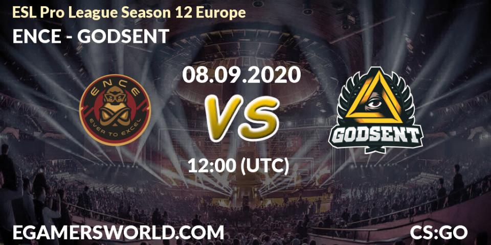 Pronósticos ENCE - GODSENT. 08.09.2020 at 12:00. ESL Pro League Season 12 Europe - Counter-Strike (CS2)