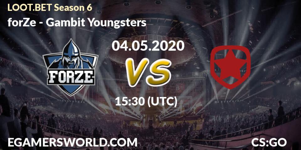Pronósticos forZe - Gambit Youngsters. 04.05.2020 at 15:30. LOOT.BET Season 6 - Counter-Strike (CS2)
