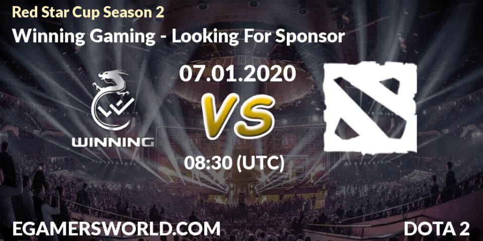 Pronósticos Winning Gaming - Looking For Sponsor. 07.01.20. Red Star Cup Season 2 - Dota 2