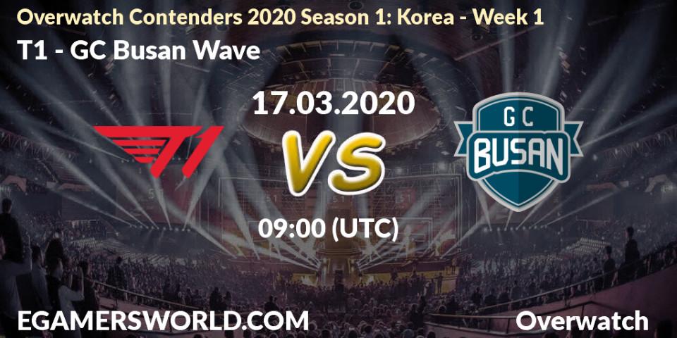 Pronósticos T1 - GC Busan Wave. 17.03.20. Overwatch Contenders 2020 Season 1: Korea - Week 1 - Overwatch