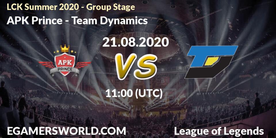 Pronósticos SeolHaeOne Prince - Team Dynamics. 21.08.2020 at 11:00. LCK Summer 2020 - Group Stage - LoL