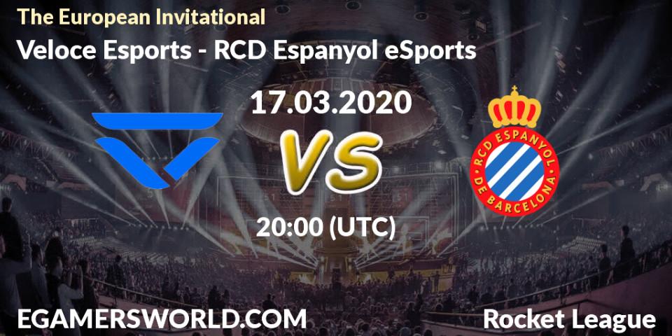 Pronósticos Veloce Esports - RCD Espanyol eSports. 17.03.20. The European Invitational - Rocket League