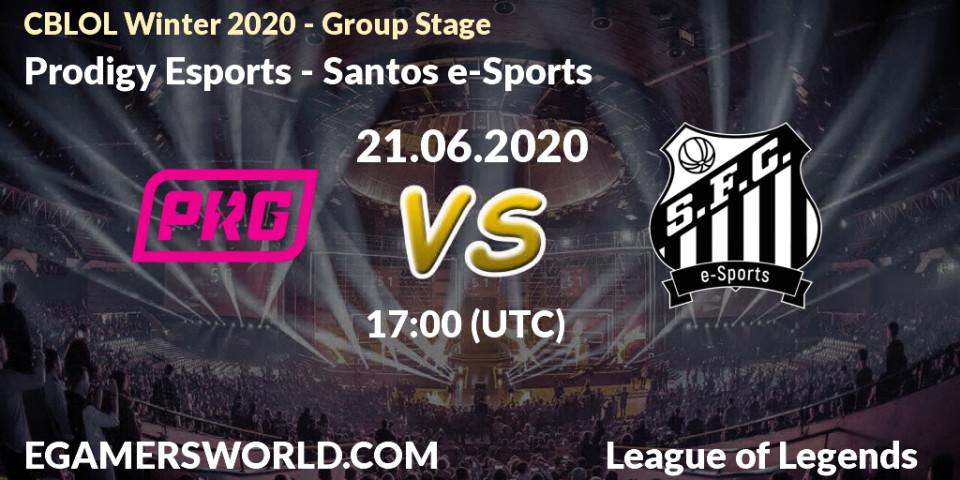 Pronósticos Prodigy Esports - Santos e-Sports. 21.06.2020 at 17:00. CBLOL Winter 2020 - Group Stage - LoL