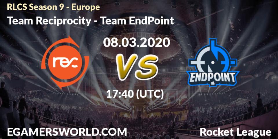 Pronósticos Team Reciprocity - Team EndPoint. 08.03.20. RLCS Season 9 - Europe - Rocket League