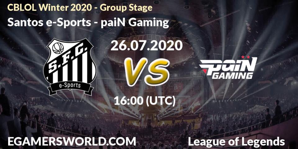 Pronósticos Santos e-Sports - paiN Gaming. 26.07.20. CBLOL Winter 2020 - Group Stage - LoL