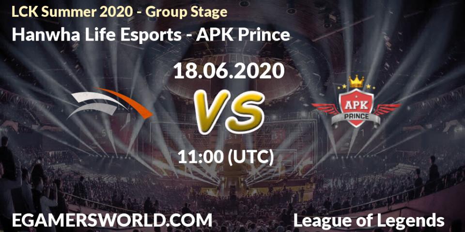 Pronósticos Hanwha Life Esports - APK Prince. 18.06.20. LCK Summer 2020 - Group Stage - LoL