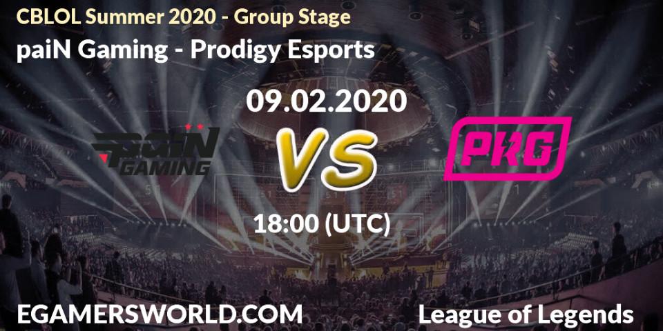 Pronósticos paiN Gaming - Prodigy Esports. 09.02.20. CBLOL Summer 2020 - Group Stage - LoL