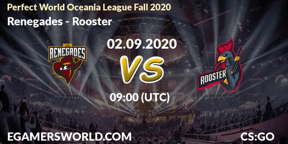Pronósticos Renegades - Rooster. 02.09.2020 at 08:05. Perfect World Oceania League Fall 2020 - Counter-Strike (CS2)