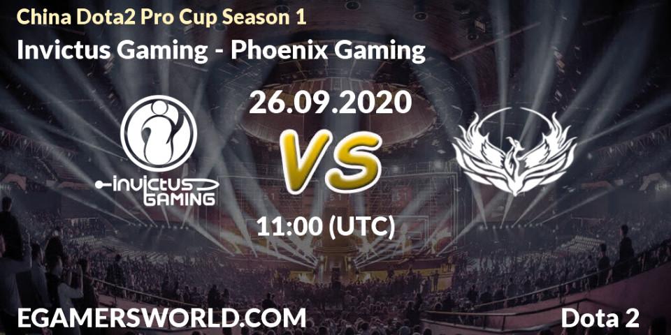 Pronósticos Invictus Gaming - Phoenix Gaming. 26.09.2020 at 09:59. China Dota2 Pro Cup Season 1 - Dota 2