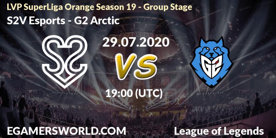 Pronósticos S2V Esports - G2 Arctic. 29.07.2020 at 20:10. LVP SuperLiga Orange Season 19 - Group Stage - LoL