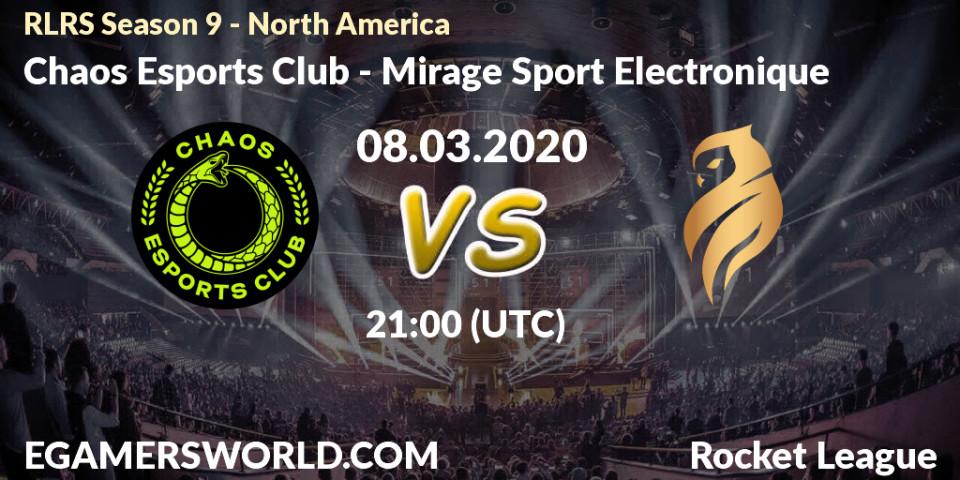 Pronósticos Chaos Esports Club - Mirage Sport Electronique. 08.03.20. RLRS Season 9 - North America - Rocket League