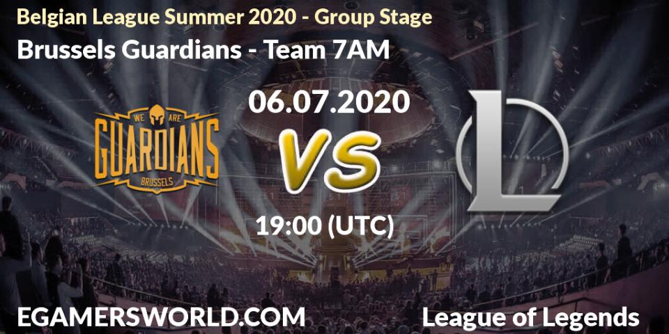 Pronósticos Brussels Guardians - Team 7AM. 06.07.20. Belgian League Summer 2020 - Group Stage - LoL