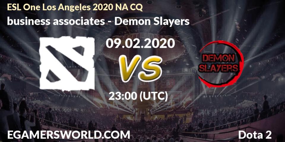 Pronósticos business associates - Demon Slayers. 09.02.20. ESL One Los Angeles 2020 NA CQ - Dota 2