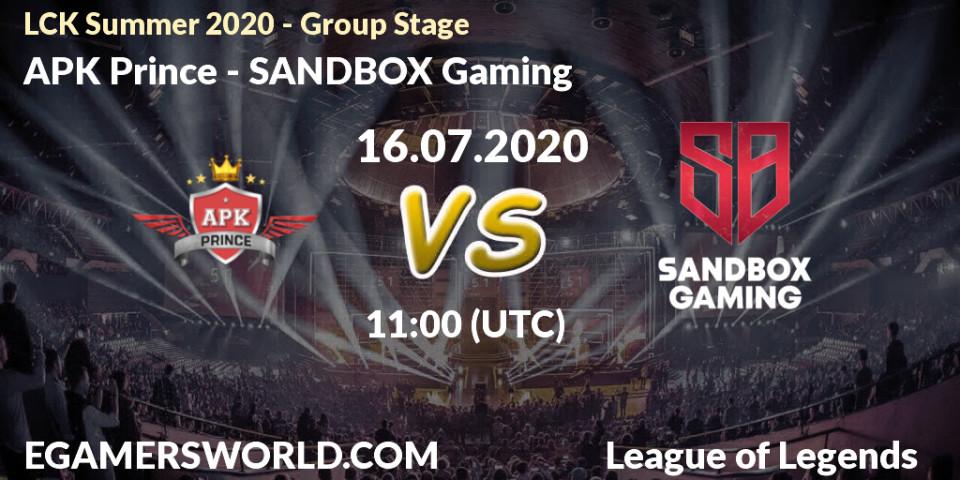 Pronósticos SeolHaeOne Prince - SANDBOX Gaming. 16.07.20. LCK Summer 2020 - Group Stage - LoL