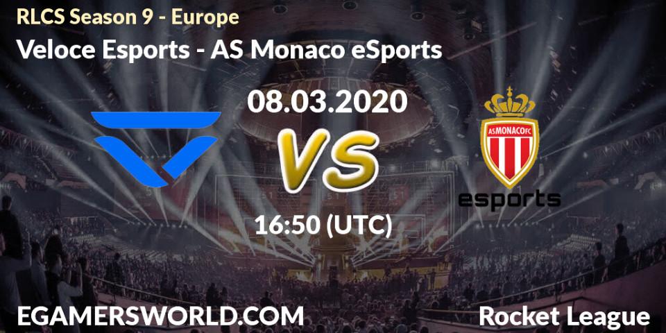 Pronósticos Veloce Esports - AS Monaco eSports. 08.03.20. RLCS Season 9 - Europe - Rocket League