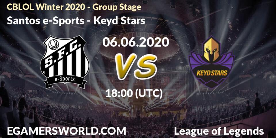 Pronósticos Santos e-Sports - Keyd Stars. 06.06.2020 at 18:20. CBLOL Winter 2020 - Group Stage - LoL