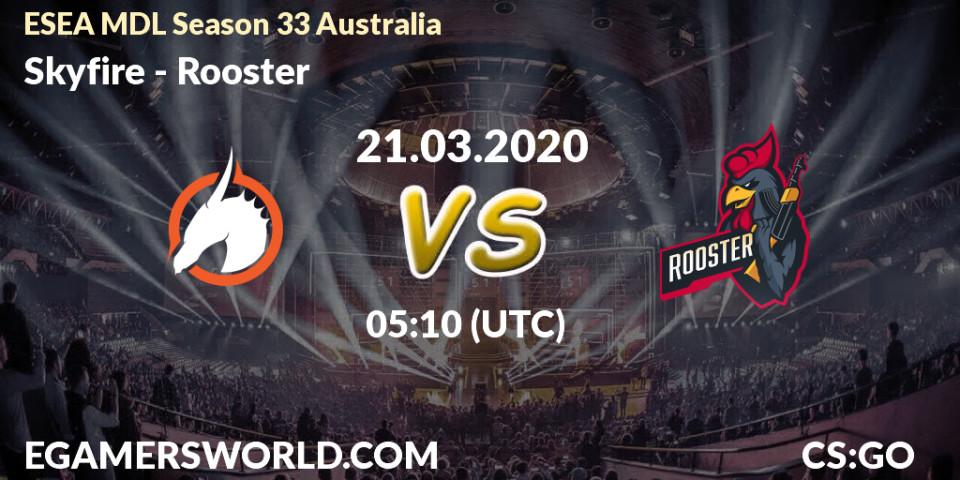 Pronósticos Skyfire - Rooster. 21.03.2020 at 05:10. ESEA MDL Season 33 Australia - Counter-Strike (CS2)