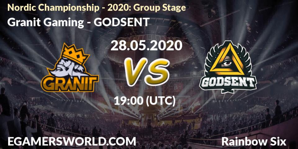 Pronósticos Granit Gaming - GODSENT. 28.05.2020 at 19:00. Nordic Championship - 2020: Group Stage - Rainbow Six