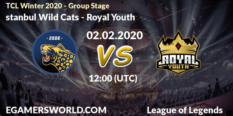 Pronósticos İstanbul Wild Cats - Royal Youth. 02.02.2020 at 12:00. TCL Winter 2020 - Group Stage - LoL