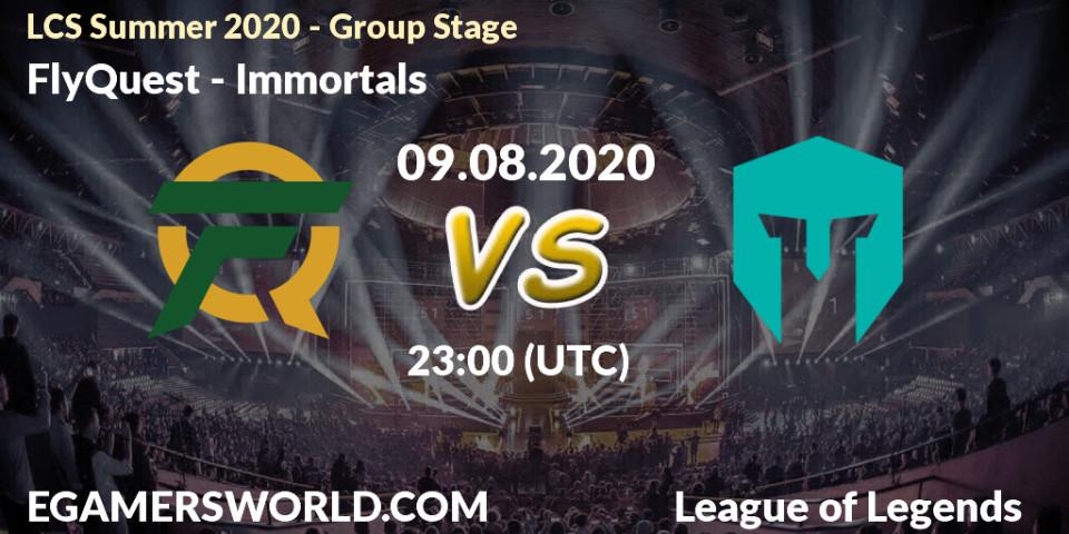 Pronósticos FlyQuest - Immortals. 09.08.2020 at 23:00. LCS Summer 2020 - Group Stage - LoL